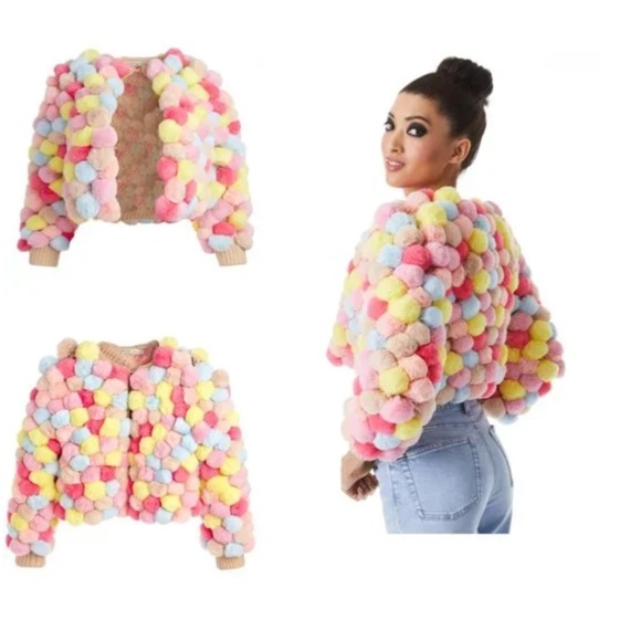Alice + Olivia Fawn Pom Pom Jacket - Picture 1 of 8